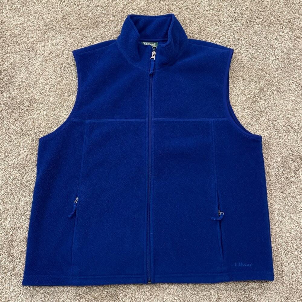 Vintage L.L. Bean Men's Blue Fleece Vest size Large